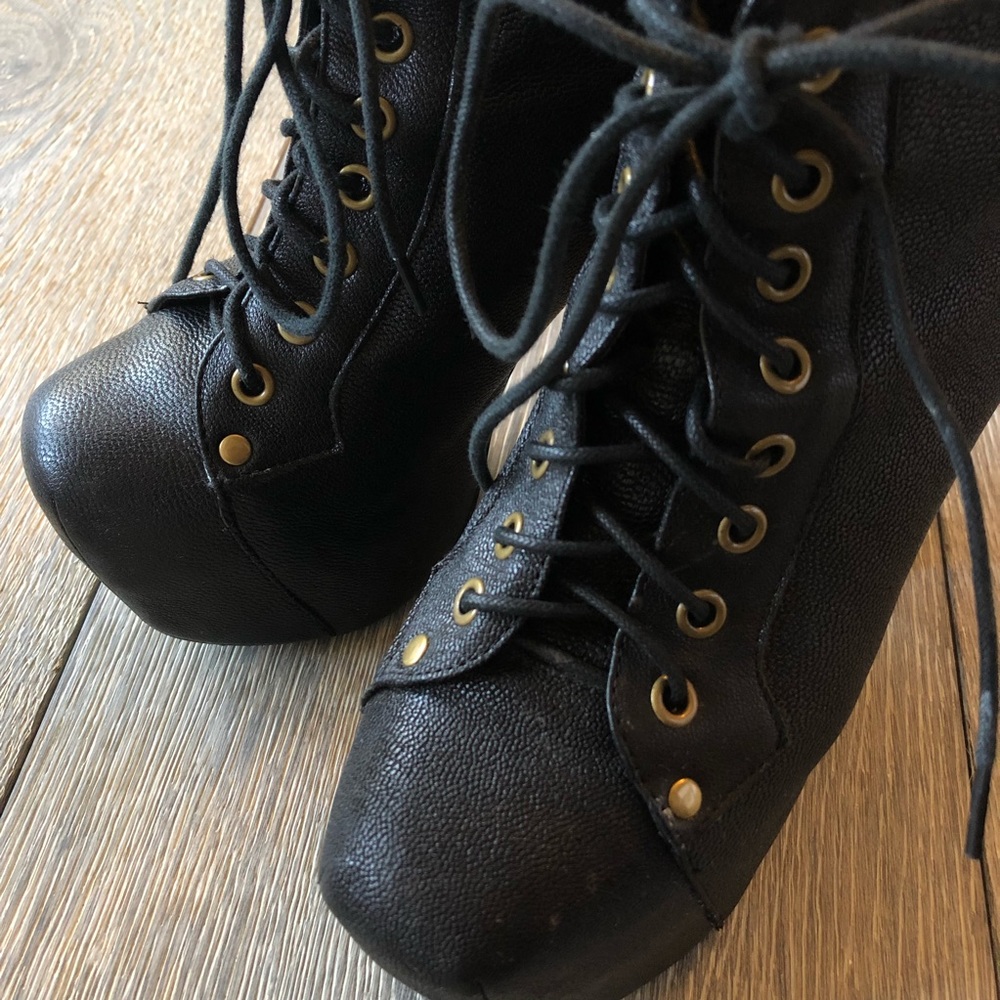JEFFREY CAMPBELL LITA Black Platform Boots - Picture 6 of 9
